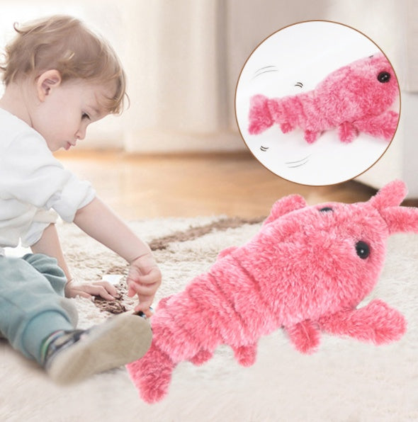 Electric Jumping Shrimp Toy – USB Charging Cat Plush