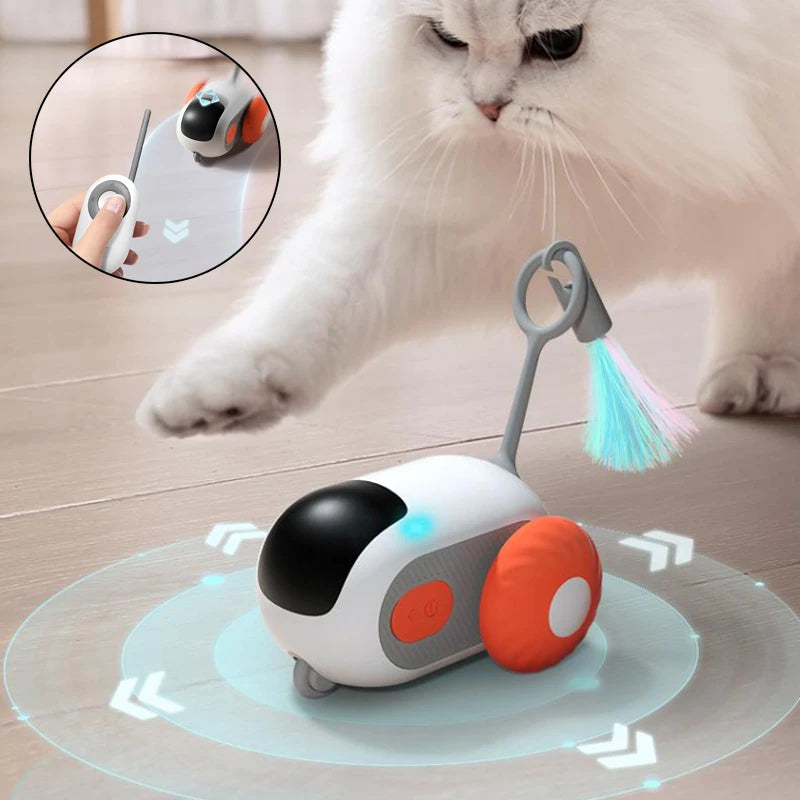 Remote Control Cat Toy Car – USB Self-Moving Interactive