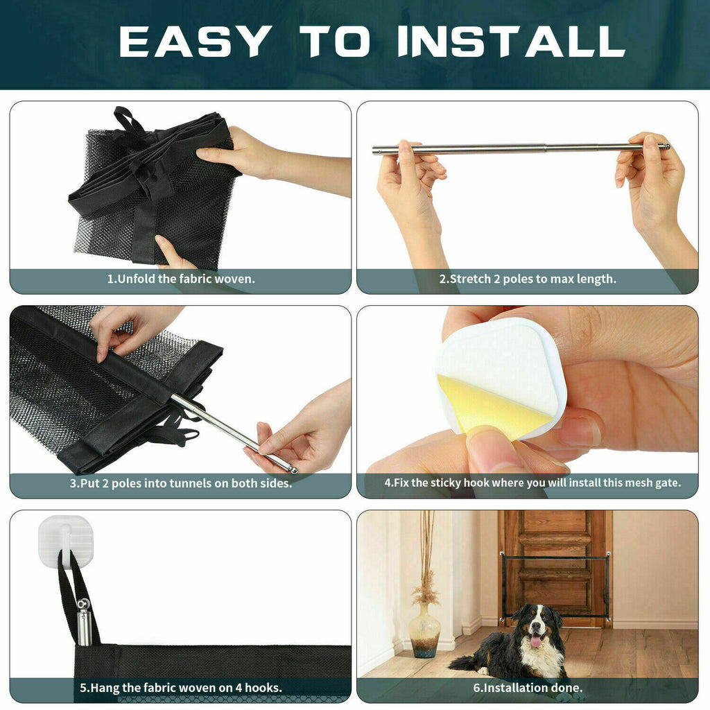 Portable Pet Safety Gate – Mesh Fence for Dogs & Cats