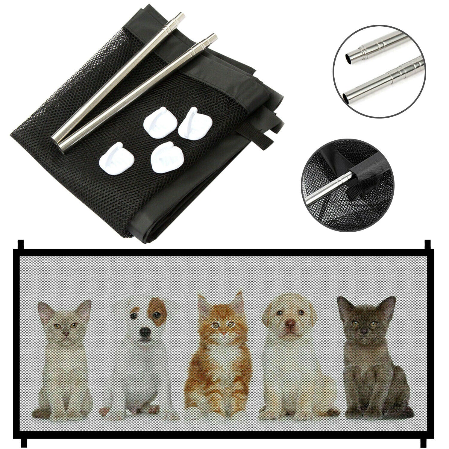 Portable Pet Safety Gate – Mesh Fence for Dogs & Cats
