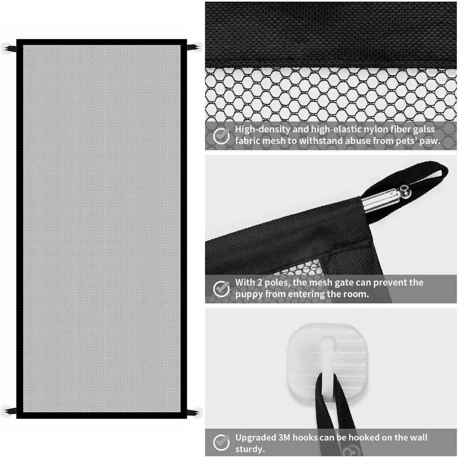 Portable Pet Safety Gate – Mesh Fence for Dogs & Cats