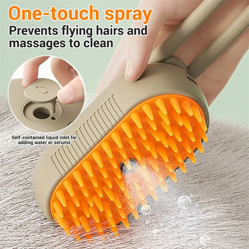 3-in-1 Electric Pet Grooming Brush – Steam & Massage for Cats & Dogs