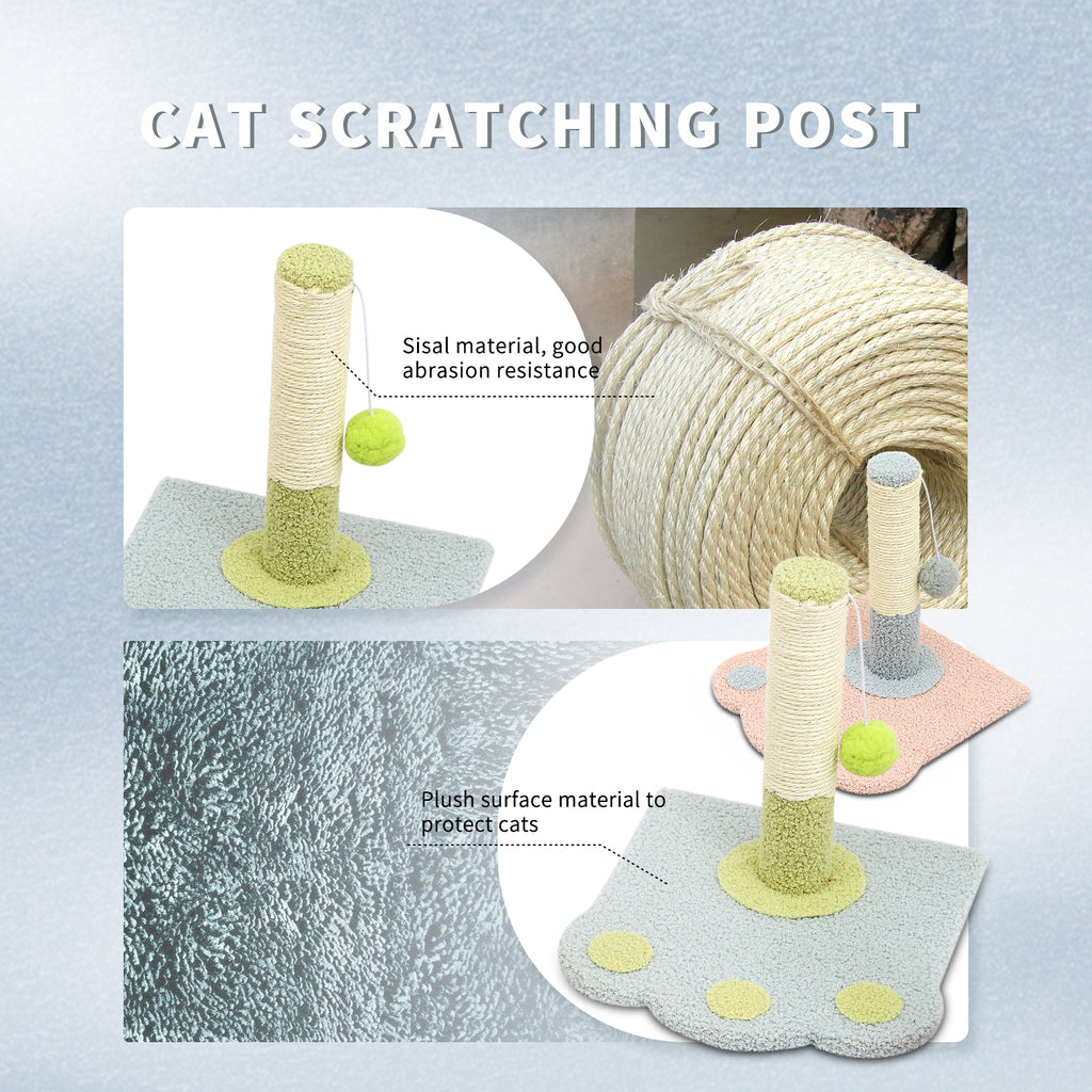 Cute Paw Cat Scratching Post – Dual Function Claw Grinder & Play Toy