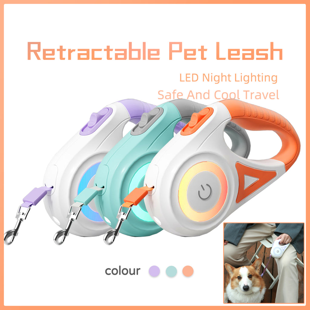 Retractable Dog Leash & Collar – Automatic Traction Rope