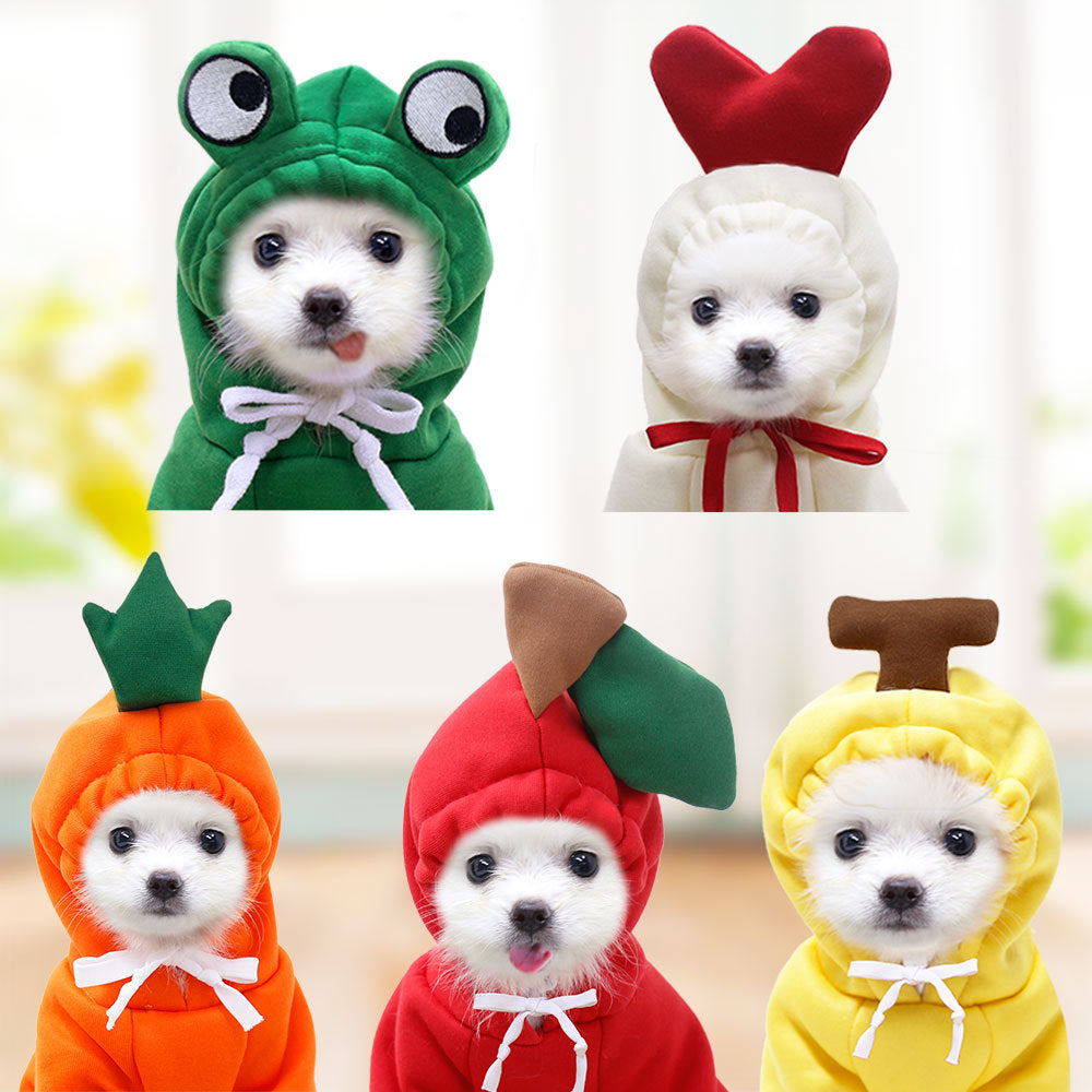 Cute Fruit Hoodie – Warm Winter Clothes for Small Dogs