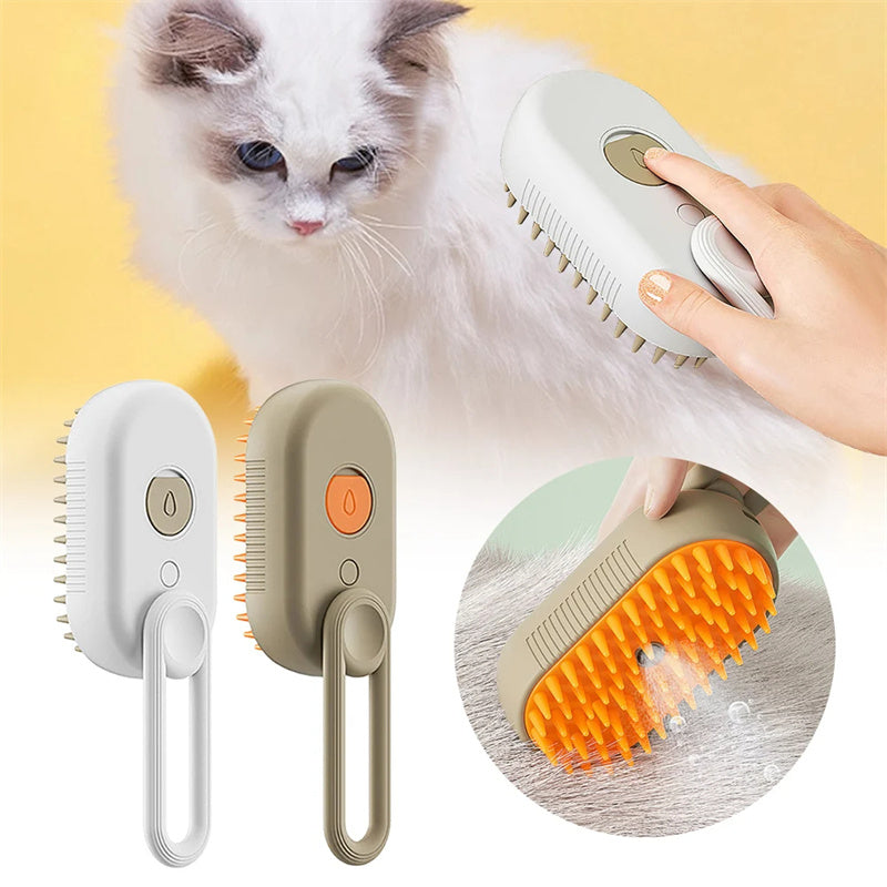 3-in-1 Electric Pet Grooming Brush – Steam & Massage for Cats & Dogs