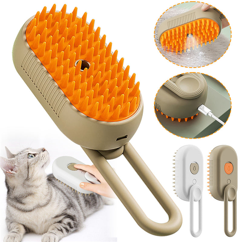 3-in-1 Electric Pet Grooming Brush – Steam & Massage for Cats & Dogs