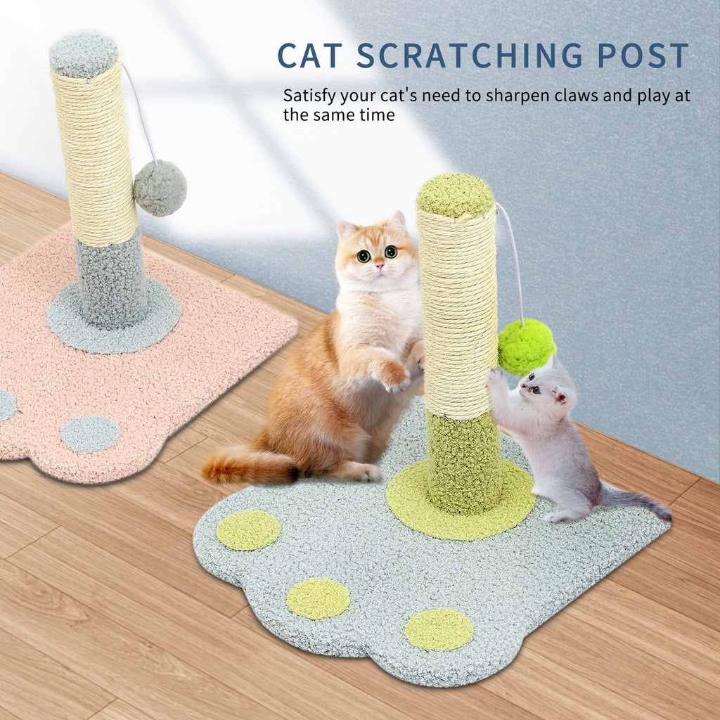 Cute Paw Cat Scratching Post – Dual Function Claw Grinder & Play Toy