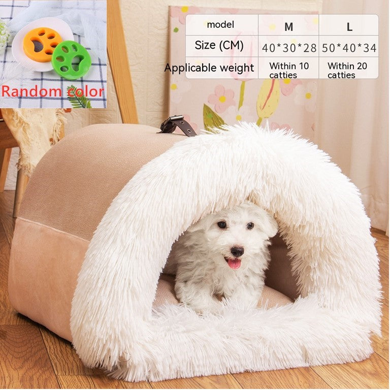 Portable Pet Nest – Warm Dog & Cat Bed for Autumn & Winter