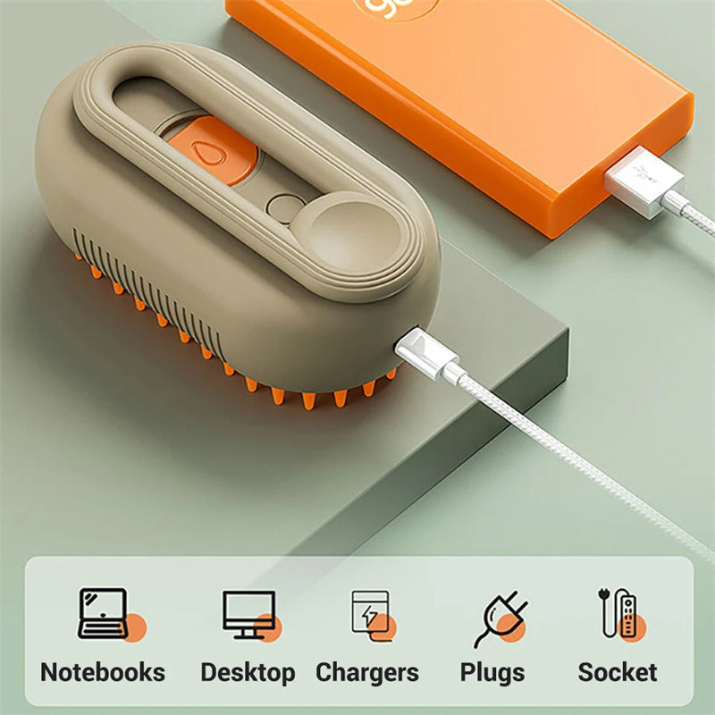 3-in-1 Electric Pet Grooming Brush – Steam & Massage for Cats & Dogs
