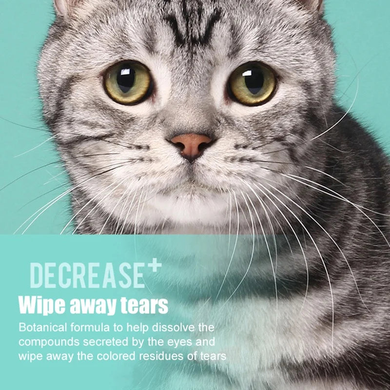 Pet Eye Wipes for Cats & Dogs – 130 Wet Wipes, Tear Stain Remover