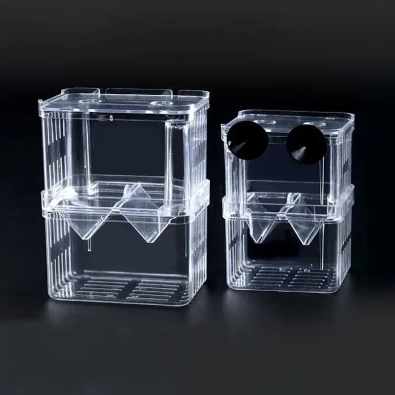 Acrylic Fish Breeder Box – Double Chamber Guppy Hatchery