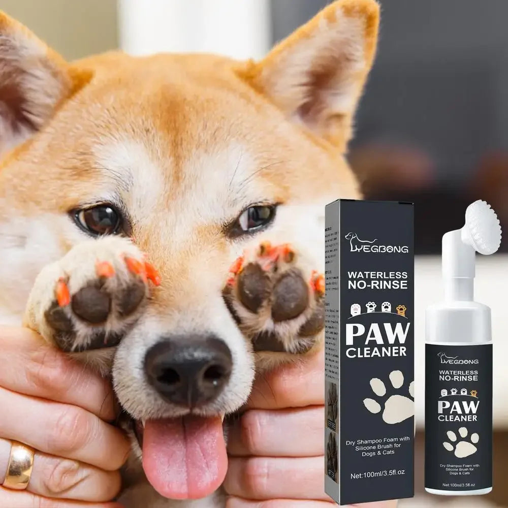 100ml Waterless Paw Cleaner Foam – Dog & Cat with Brush