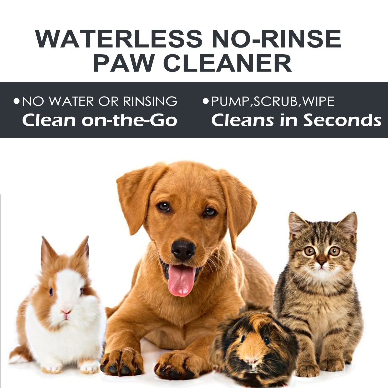 100ml Pet Paw Cleaner Foam – Rinse-Free Dog & Cat Cleanser with Brush