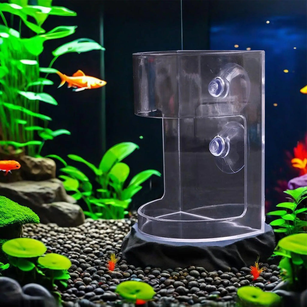 Non-Slip Aquarium Feeder Ring Fish Feeding Supplies Transparent Fish Feeding Dish Floating Food Feeder Square for Fish Tank