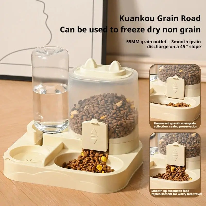 Automatic Pet Bowl for Cats – 2-in-1 Feeder & Water Dispenser, Non-Slip Design for Cats & Small Dogs