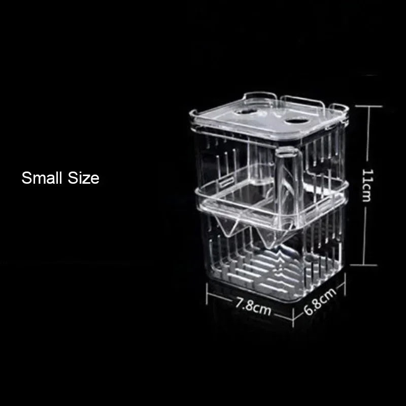 Acrylic Fish Breeder Box – Double Chamber Guppy Hatchery