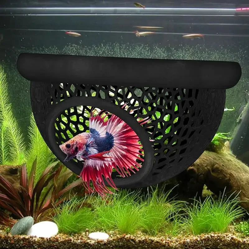 3-in-1 Aquarium Floating Cave – Fish & Shrimp Hideout & Feeding Ring