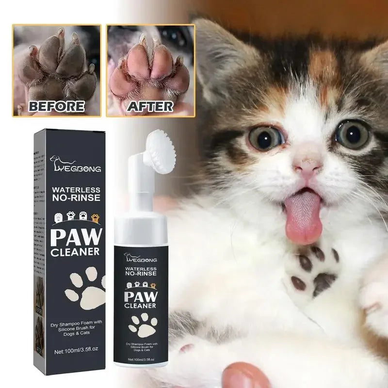 100ml Waterless Paw Cleaner Foam – Dog & Cat with Brush