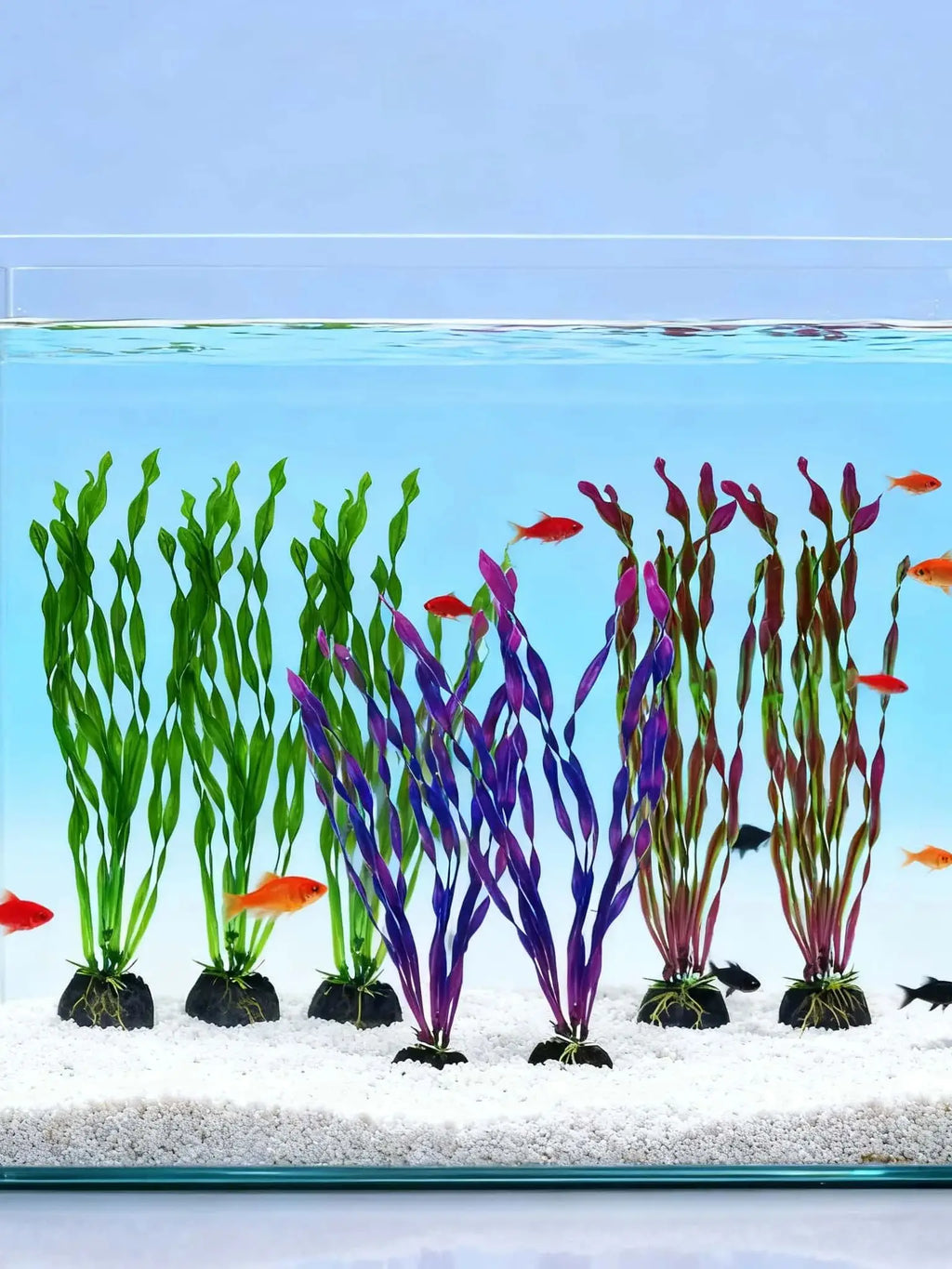 8pcs Vibrant Artificial Plants - Durable PE Aquascaping Set for Fish Tank Decor,  Aquatic Plants, Aquarium Decor