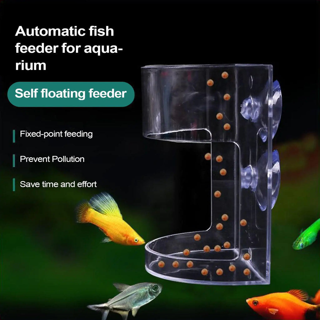 Non-Slip Aquarium Feeder Ring Fish Feeding Supplies Transparent Fish Feeding Dish Floating Food Feeder Square for Fish Tank