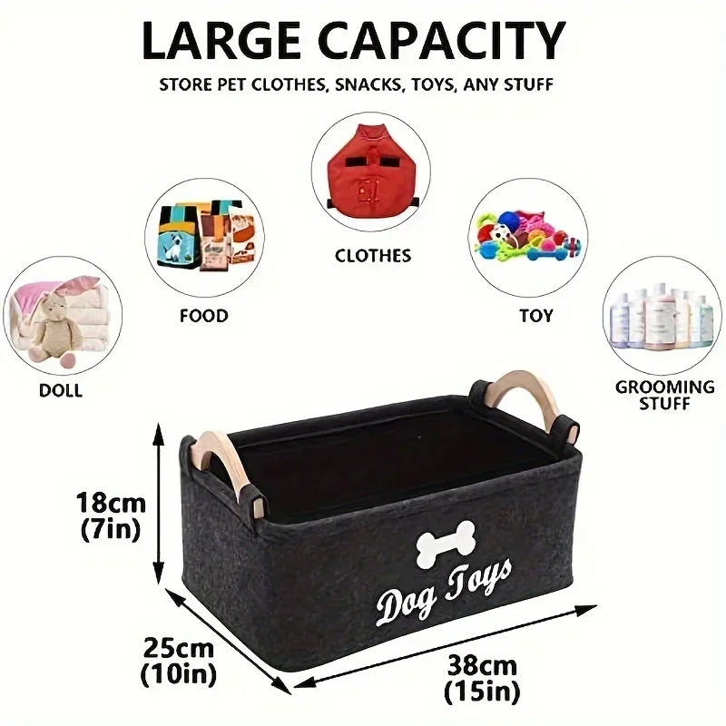 Felt Pet Toy Storage Box – Organizer