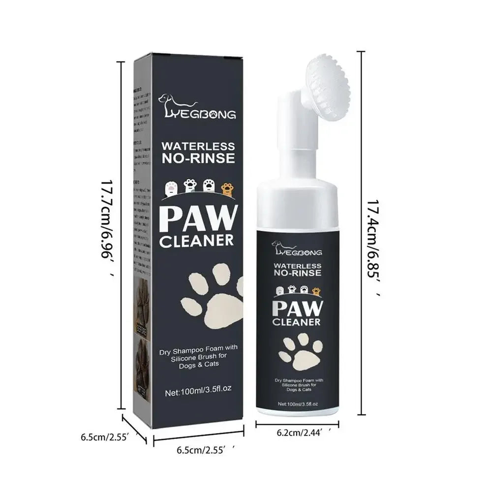100ml Waterless Paw Cleaner Foam – Dog & Cat with Brush
