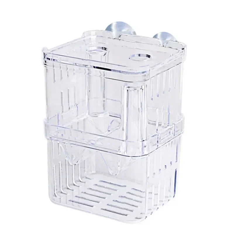 Acrylic Fish Breeder Box – Double Chamber Guppy Hatchery