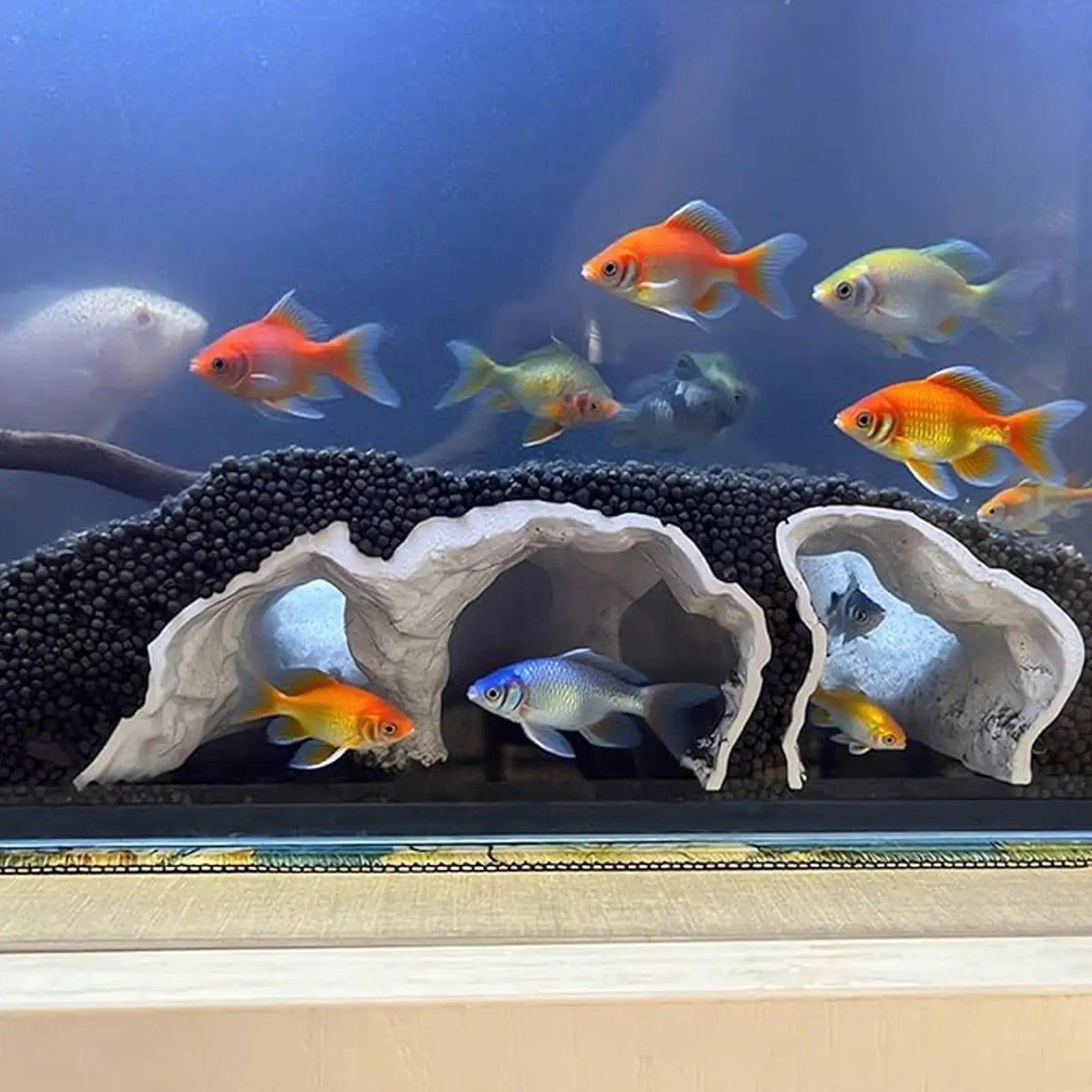 Fish Tank Hideouts Aquarium Underground Tunnel Cave Breeding Shelter Landscape Decoration for Betta Cory Small Cichlid Guppy