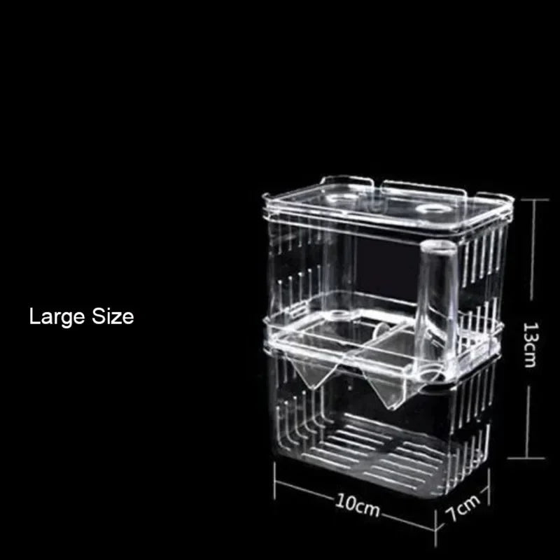 Acrylic Fish Breeder Box – Double Chamber Guppy Hatchery