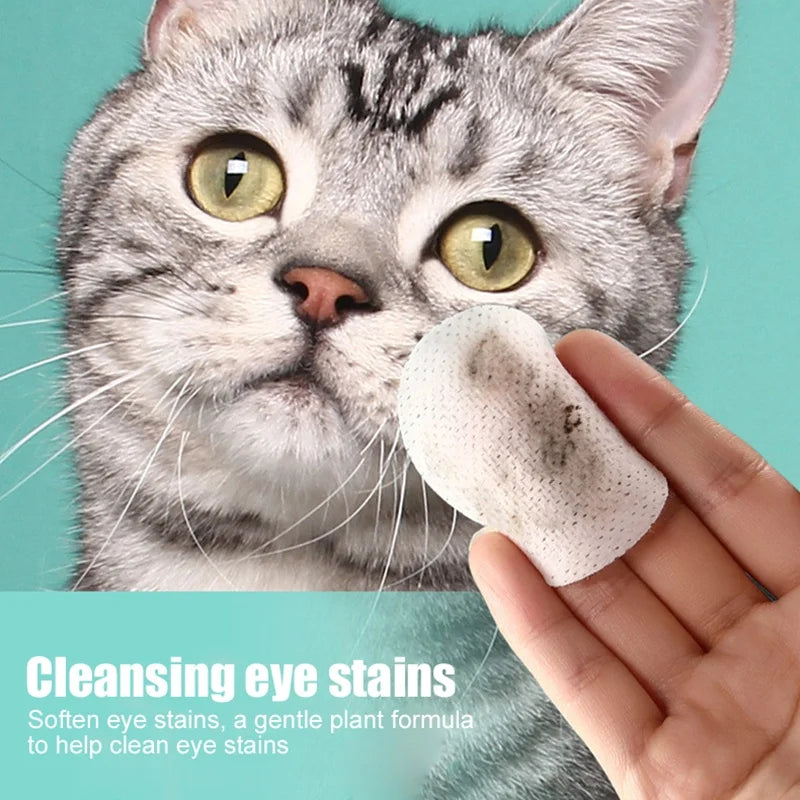 Pet Eye Wipes for Cats & Dogs – 130 Wet Wipes, Tear Stain Remover