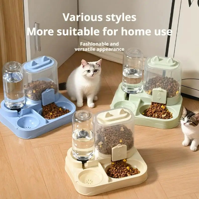 Automatic Pet Bowl for Cats – 2-in-1 Feeder & Water Dispenser, Non-Slip Design for Cats & Small Dogs