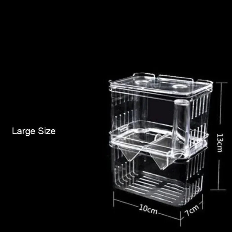 Acrylic Fish Breeder Box – Double Chamber Guppy Hatchery