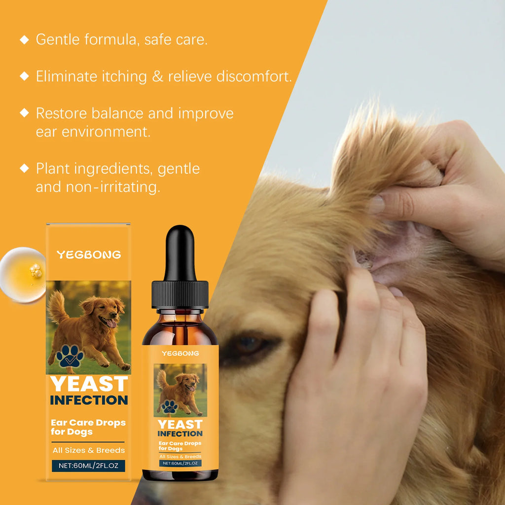 Dog Ear Care Drops – 60ml Anti-Itch & Odor Ear Cleaner