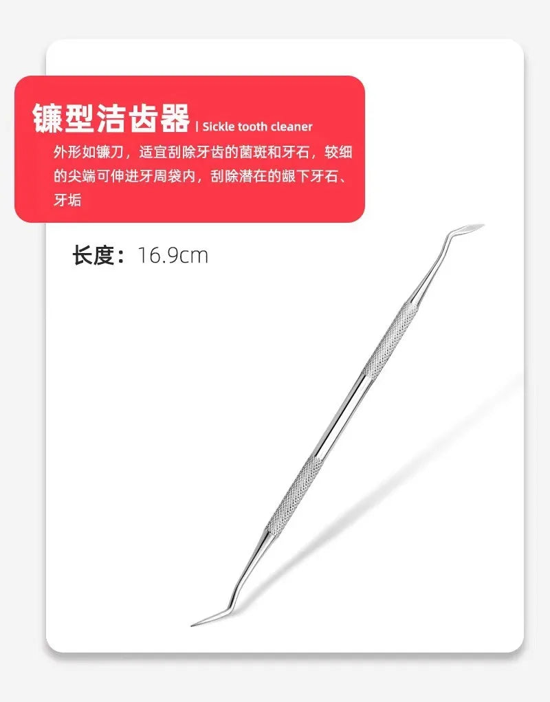 Stainless Steel Pet Tooth Cleaning Tool – Dental Care Set for Dogs & Cats, Removes Tartar & Stains