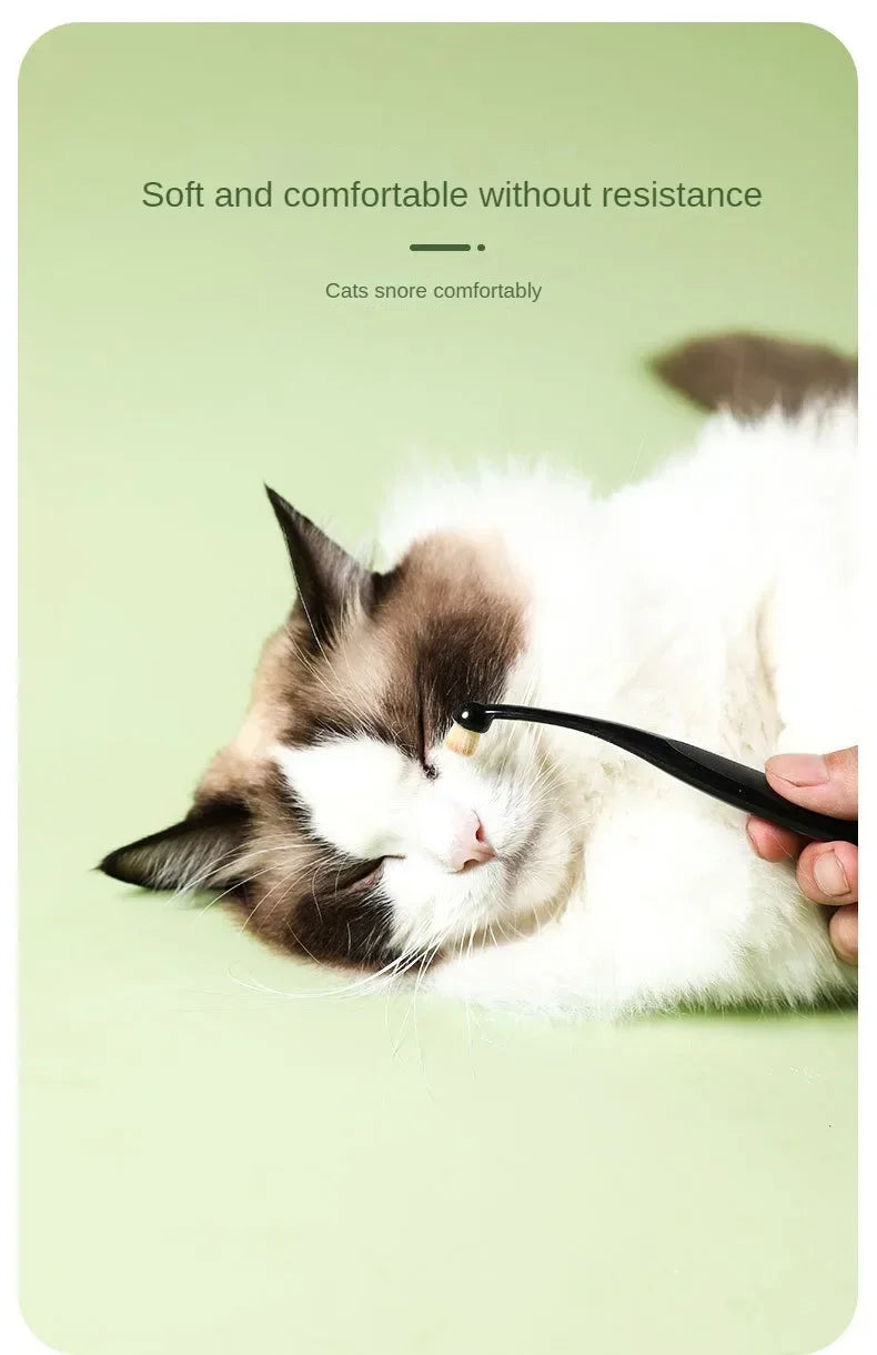 Dog & Cat Tear Stain Remover Brush – Soft Bristle Eye Cleaner with Powder Applicator