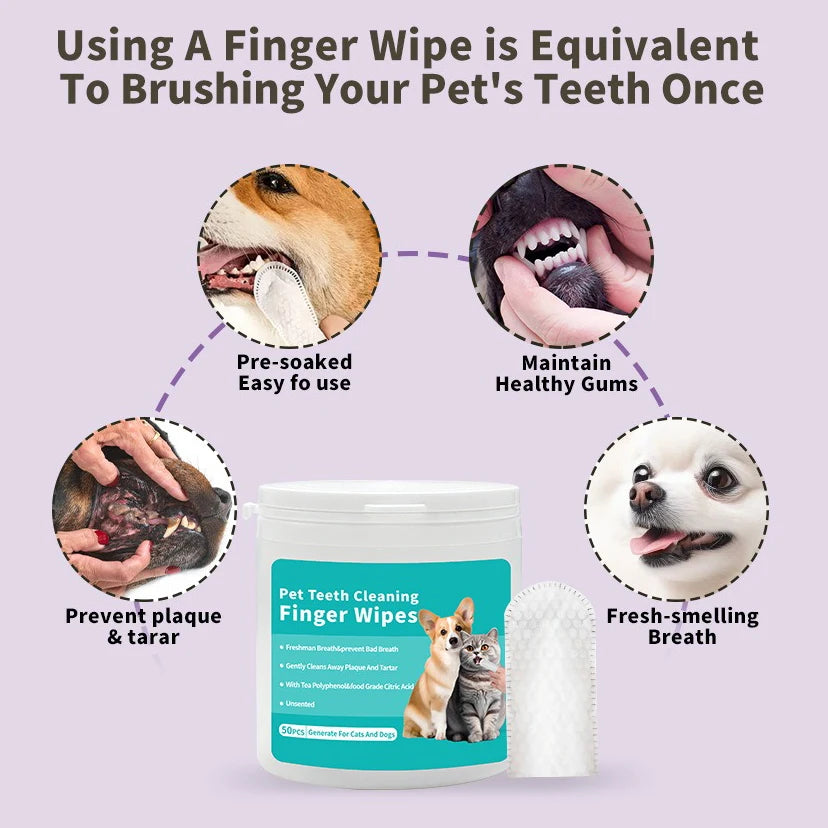 Disposable Finger Toothbrush & Oral Wipes – Dogs & Cats