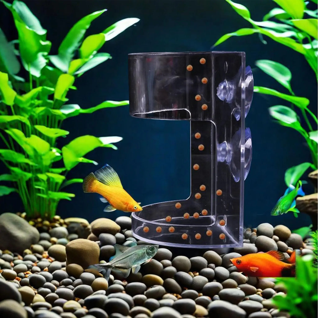Non-Slip Aquarium Feeder Ring Fish Feeding Supplies Transparent Fish Feeding Dish Floating Food Feeder Square for Fish Tank