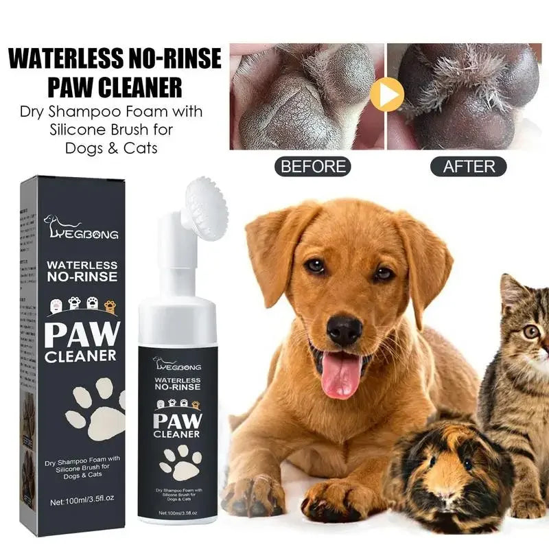 100ml Waterless Paw Cleaner Foam – Dog & Cat with Brush