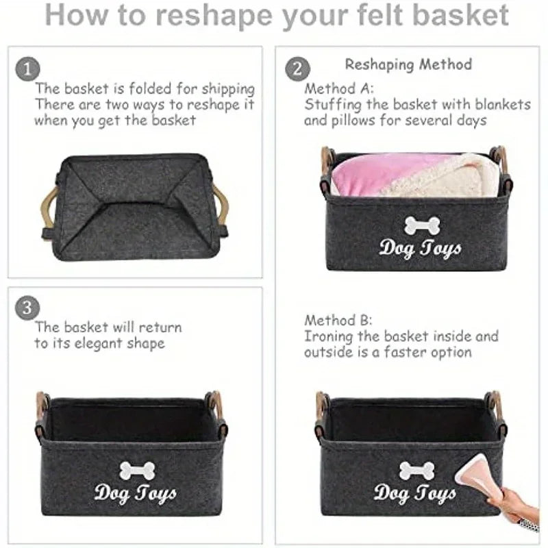 Felt Pet Toy Storage Box – Organizer