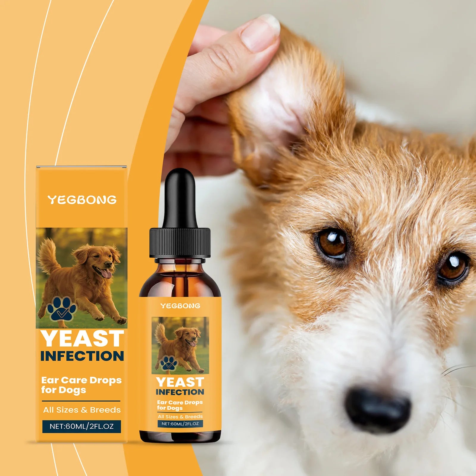 Dog Ear Care Drops – 60ml Anti-Itch & Odor Ear Cleaner