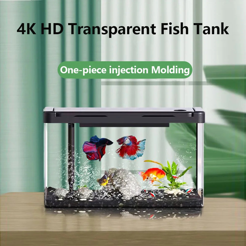 Transparent Ecological Aquarium 4K HD Multifunctional Fish Tank Oxygenate Loop Filter Landscape Decoration Fish Tank Pet Box