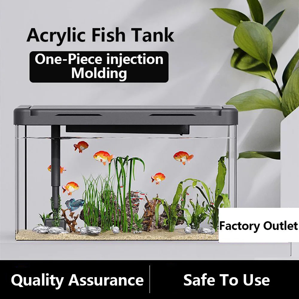 Transparent Ecological Aquarium 4K HD Multifunctional Fish Tank Oxygenate Loop Filter Landscape Decoration Fish Tank Pet Box