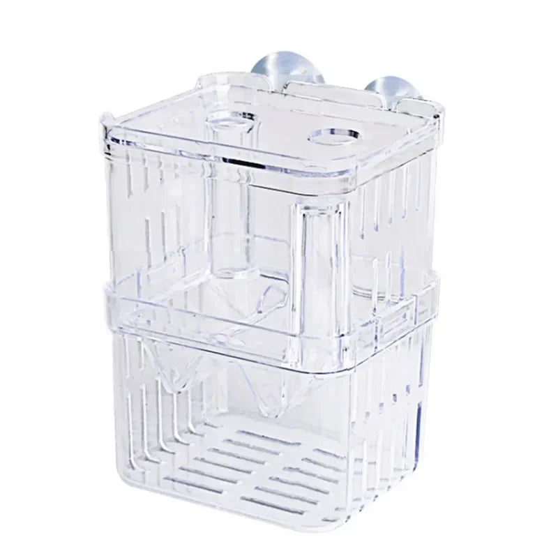 Acrylic Fish Breeder Box – Double Chamber Guppy Hatchery