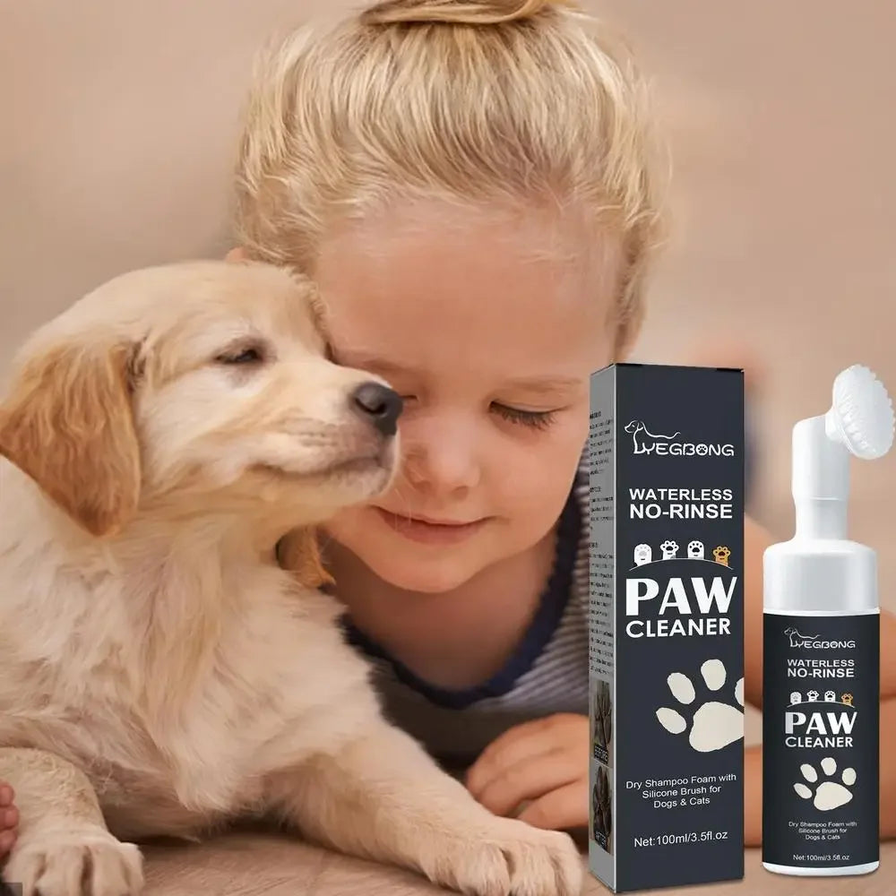 100ml Waterless Paw Cleaner Foam – Dog & Cat with Brush