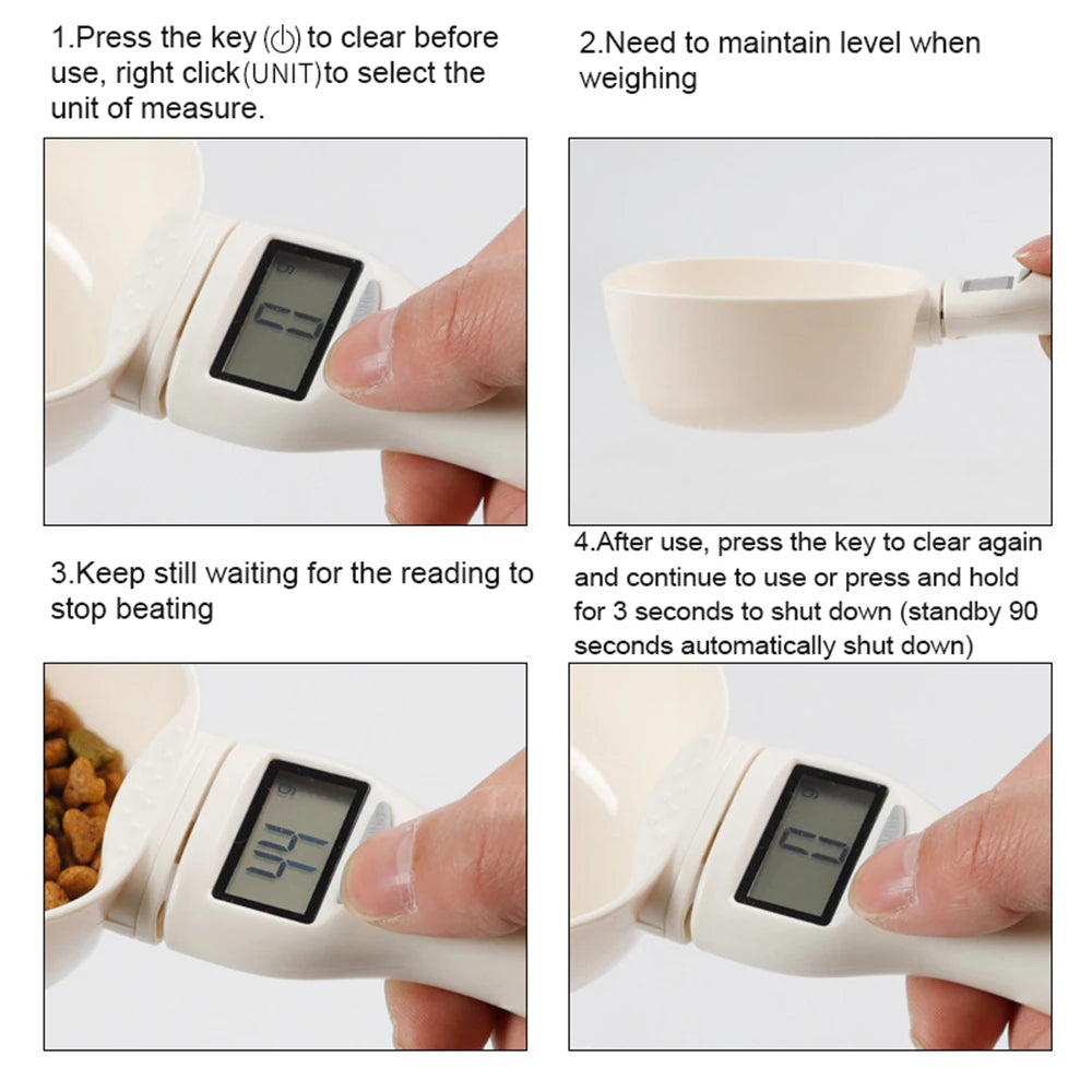 Electronic Pet Food Measuring Scoop with LED Display