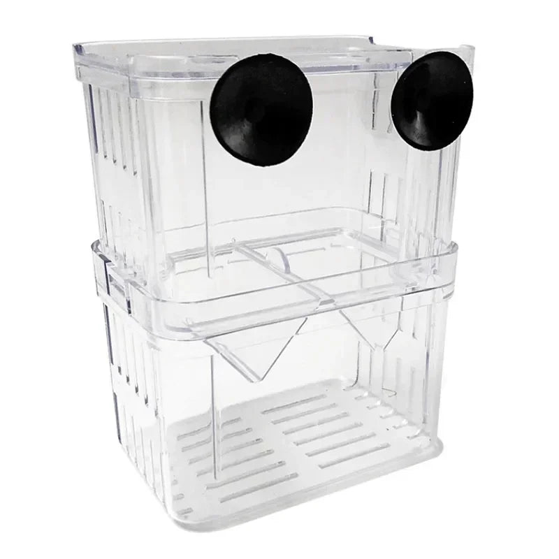 Acrylic Fish Breeder Box – Double Chamber Guppy Hatchery