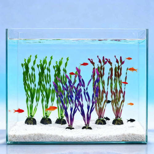 8pcs Vibrant Artificial Plants - Durable PE Aquascaping Set for Fish Tank Decor,  Aquatic Plants, Aquarium Decor