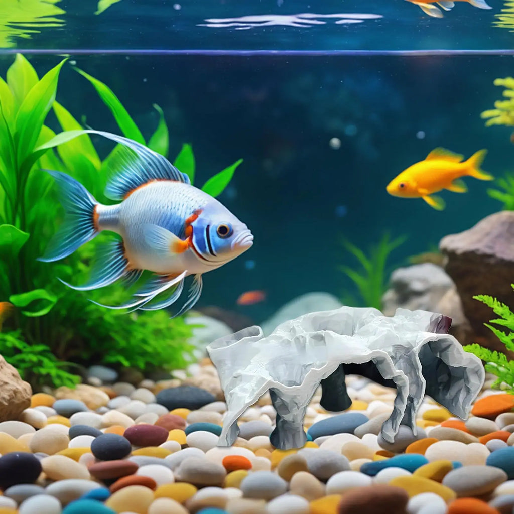 Fish Tank Hideouts Aquarium Underground Tunnel Cave Breeding Shelter Landscape Decoration for Betta Cory Small Cichlid Guppy