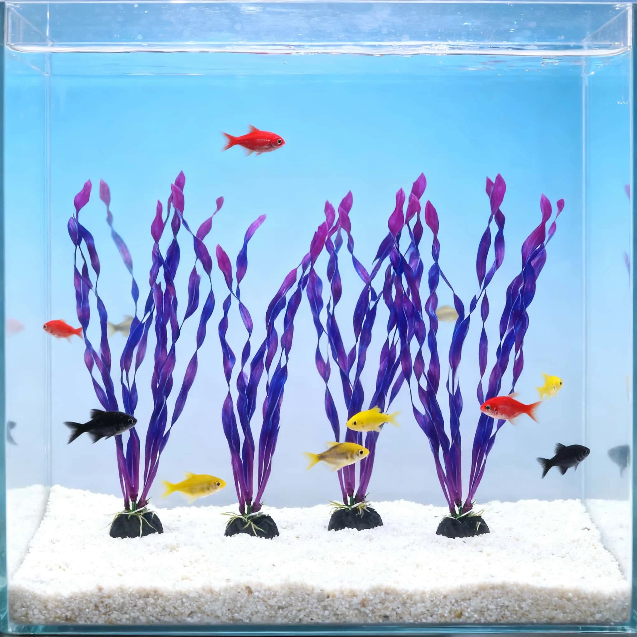 8pcs Vibrant Artificial Plants - Durable PE Aquascaping Set for Fish Tank Decor,  Aquatic Plants, Aquarium Decor